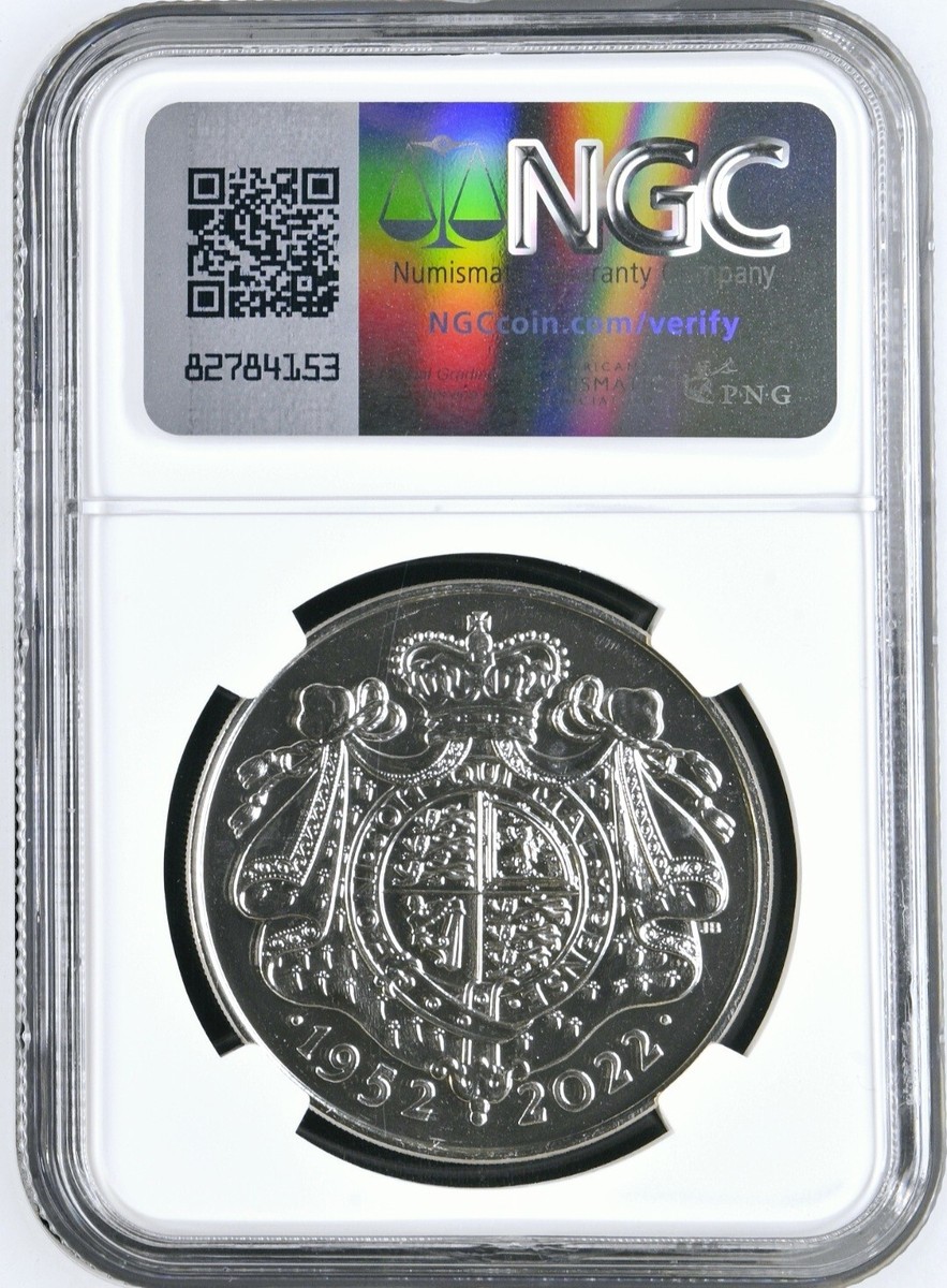 2022 Great Britain 5 Pounds QE II Platinum Jubilee Coronation NGC