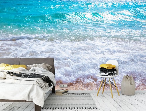 3D Blue Sea Waves S1165 Wallpaper Mural Self-adhesive Removable Sticker Kids Pa - Picture 2 of 11