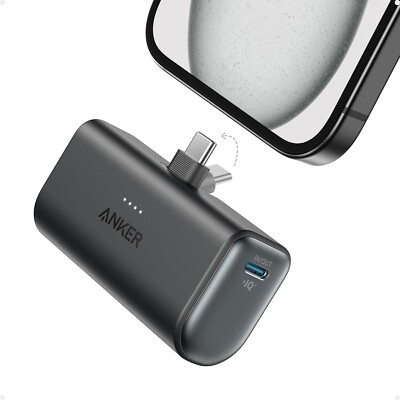 Anker Nano Powerbank, 5000mAh Powerbank 22,5W, Integrierter Faltbarer USB-C