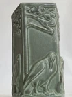 Vtg 1934 Rookwood Matte Green Glaze Raven Polygon Art Deco Vase # 1795
