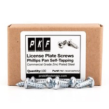 License Plate Screws Phillips Pan Head Self-tapping Qty 100 License Plate Screws Phillips Pan Head Self-tapping Qty 100