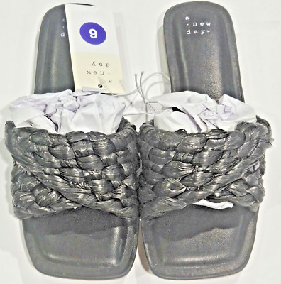 A New Day Women's Nicolette Ultimate Comfort Memory Foam Black Sandals Size 6
