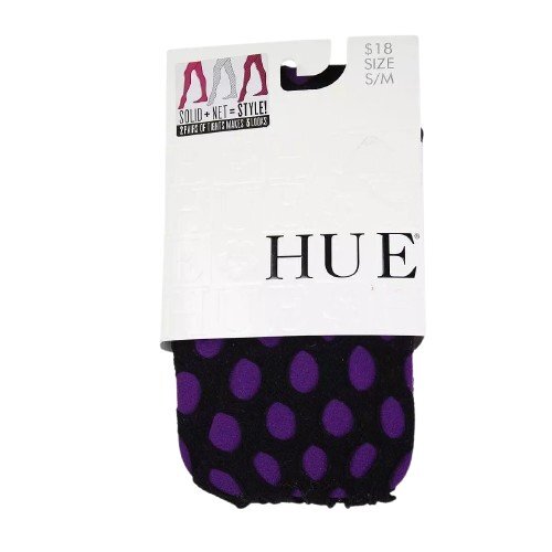 Collant rete a strati Hue confezione 2 paia donna S/M nero/viola nero trendy DD0712 - Foto 1 di 1