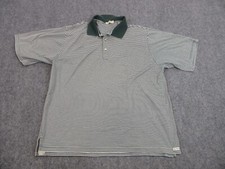 Peter Millar Polo Shirt Men Extra Large Green Stripes Preppy Casual Golf Golfer
