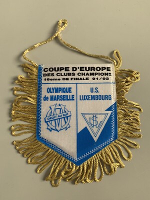Fanion football, Marseille _ Sparta Prague, fanion rope 91 92, OM, pennant