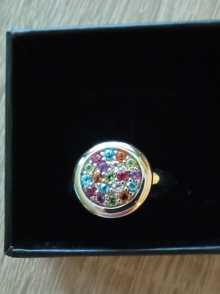 Sogni D'oro Ring Silberzeit 925er/Rhodi, Gr. 18, Multi Edelsteine Rund Facetiert - Bild 2 von 4