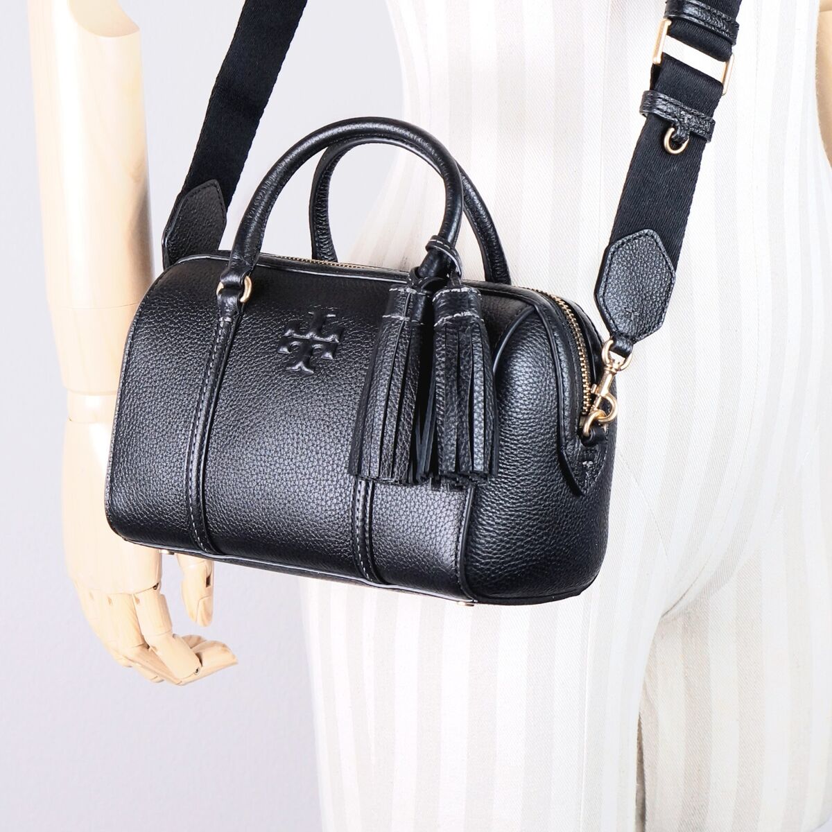 Tory Burch Thea Black Leather Mini Satchel Crossbody Tory Burch Thea Black Leather Mini Satchel Crossbody