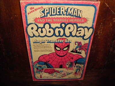 VINTAGE SPIDER-MAN RARE SUBMARINER RARE DR. STRANGE RUB N' PLAY UNUSED MIB 1978