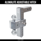 CURT AlumaLite Adjustable Aluminum Hitch w/ Dual Ball 9.5 In Drop 10K lbs
