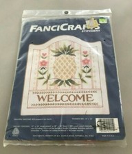 FANCICRAFTS Stitchery "Pineapple Welcome" 14" x 16" Embroidery Kit 01015 NEW