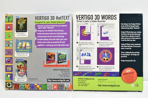 3 Vintage Vertigo 3D Software PopArt HotTex Words Adobe Photoshop Mac/Win EUC - Picture 2 of 12