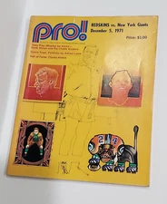 WASHINGTON REDSKINS vs. NY Giants Dec 5, 1971  PRO! NFL GAME DAY PROGRAM