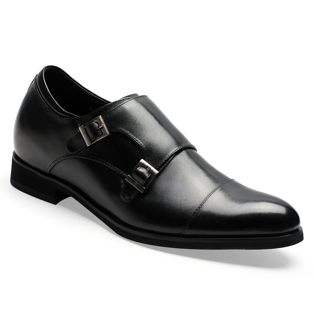 US10 CHAMARIPA height increase 2.7inches Elevator double monk Shoes Men brown US10 CHAMARIPA height increase 2.7inches Elevator double  main image 2