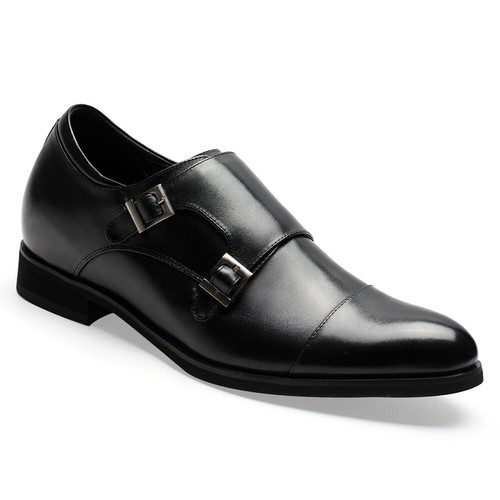 CMR 2.7 INCHES ELEVATOR SHOES HEIGHT INCREASING TALL MEN LEATHER SHOES MONK SHOE - 第 1/28 張圖片
