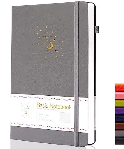 Lined Journal Notebook for Work, Hardcover Notebook Journal A5 00 Pale Gray