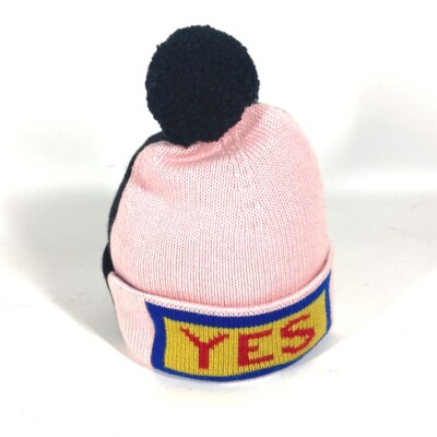 FENDI FXQ056 beanie hat knit cap logo With pompoms Knit hat wool Black/pink Fendi | Accessories | Fendi Fxq56 Beanie Hat Knit Cap Logo  main image 3