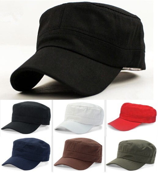 Mens Womens Cotton Army Cap Military Cadet Patrol Flat Cap Baseball Sport Hats