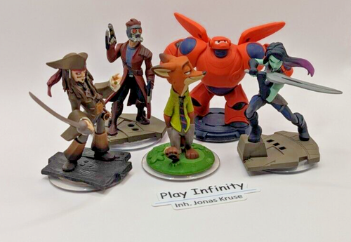Disney Infinity 5 Figuras Personajes 2.0 Set Marvel Baymax Star Lord Nick Gamora - Imagen 4 de 7