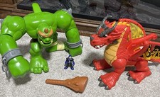 Fisher Price Imaginext Knights Eagle Talon Castle 10" Green Ogre  Red Dragon
