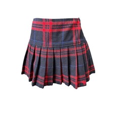 Vintage Y2K Abercrombie  Fitch Wool Plaid Micro Pleated Skirt schoolgirl XS