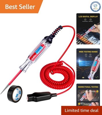 Heavy Duty 3-65V Digital LCD Circuit Tester with 140-Inch Wire - Precision Tool