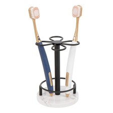 HarJue Toothbrush Holder Stand for Bathroom, Metal Small, Matte Black