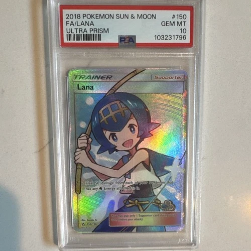 Pokemon Lana Full Art Ultra Rare Holo Ultra Prism 150/156 PSA 10 2018