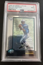 1998 Bowman Interstate Peyton Manning #1 Rookie Card PSA 9 Indianapolis Colts. rookie card picture