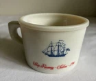 Vintage SHULTON OLD SPICE Milk Glass Shaving Mug Ship Recovery Salem 1794 MCM