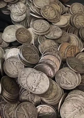 5 random pieces Walking Liberty Half Dollar Coin Lot 5 90% Silver