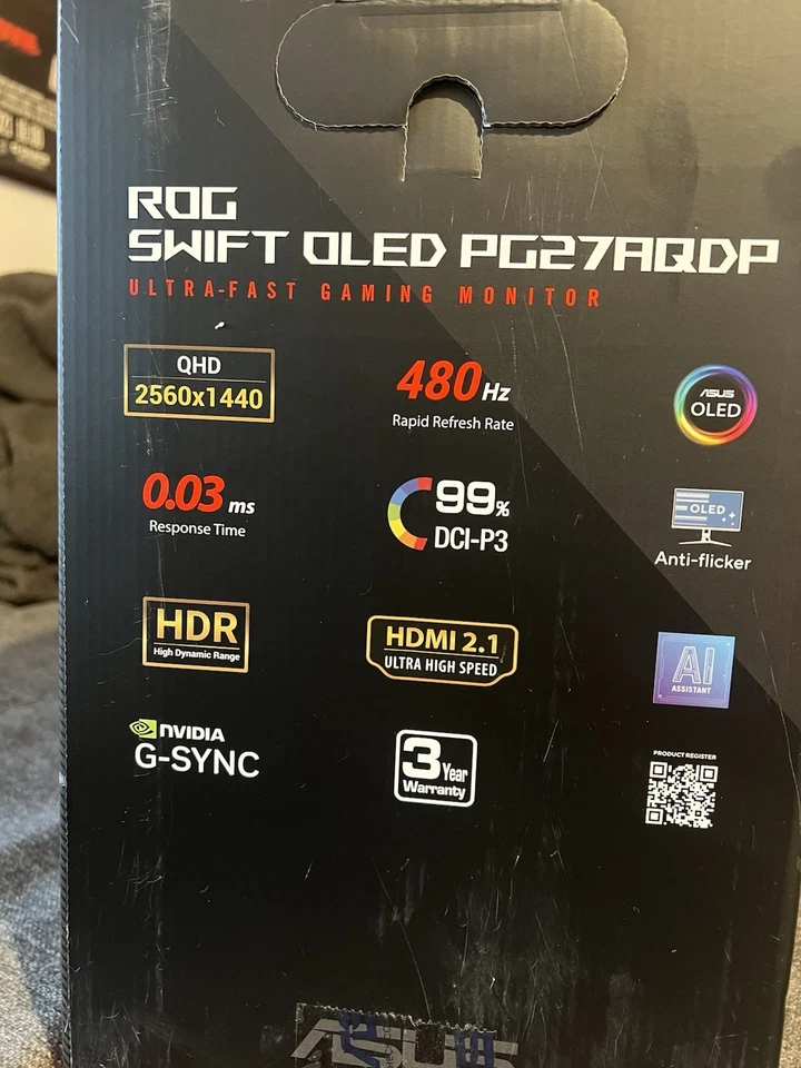 ROG Swift OLED Pg27aqdp QHD 480HZ 0,03ms Ultra-fast Gaming Monitor
