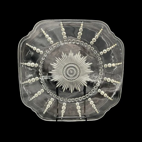 Vintage Federal Glass Columbia Clear 9” Luncheon Plate 1930’s