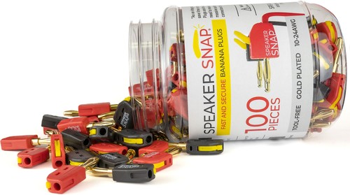 Speaker Snap Banana Plugs Red & Black 50 Pair / 100 Pieces