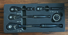 Husky 5-piece Ratchet Set 14 38 12 100-position. Industrial Black Wfoam
