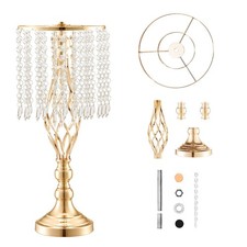 12PCS 49cm/ 19.3' Tall Crystal Wedding Flower Stand, Metal Wedding Centerpiece