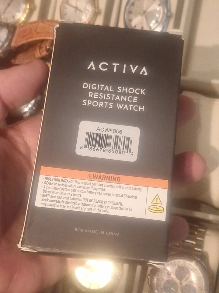 Pulseira de relógio digital Activa laranja/azul resistente à água retrô nova com caixa - Imagem 4 de 4