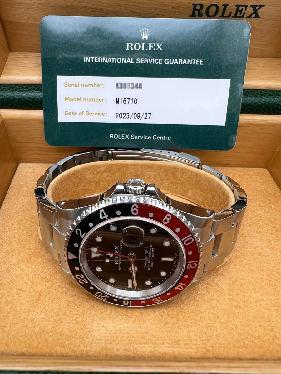 Full Set Rolex GMT Master II 16710 Coke 2023 Service Card Box