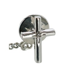 Elegante tachuela cruzada Ascentix para hombre con centro de cristal para uso formal