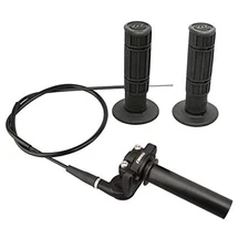  Twists Throttle Grip,Dirt Bike Grips with Throttle Cable and Handlebar Black