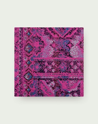 Fuchsia Carpet Tiles 5'x7' Colorful Boho Modular Rug Pieces, 12-Tile Set