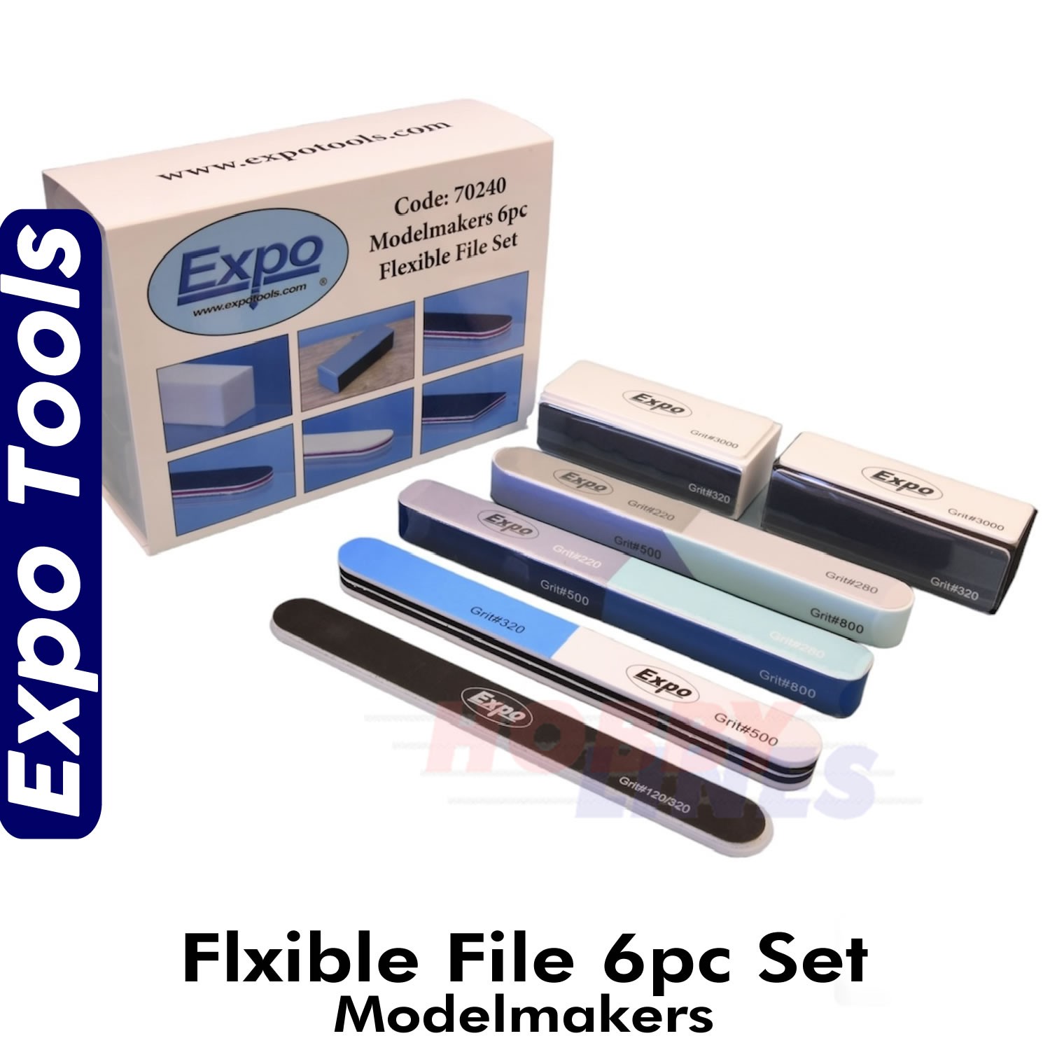 FLEXIBLE FILE 6pc Set Modelmakers various grits Expo Tools 70240