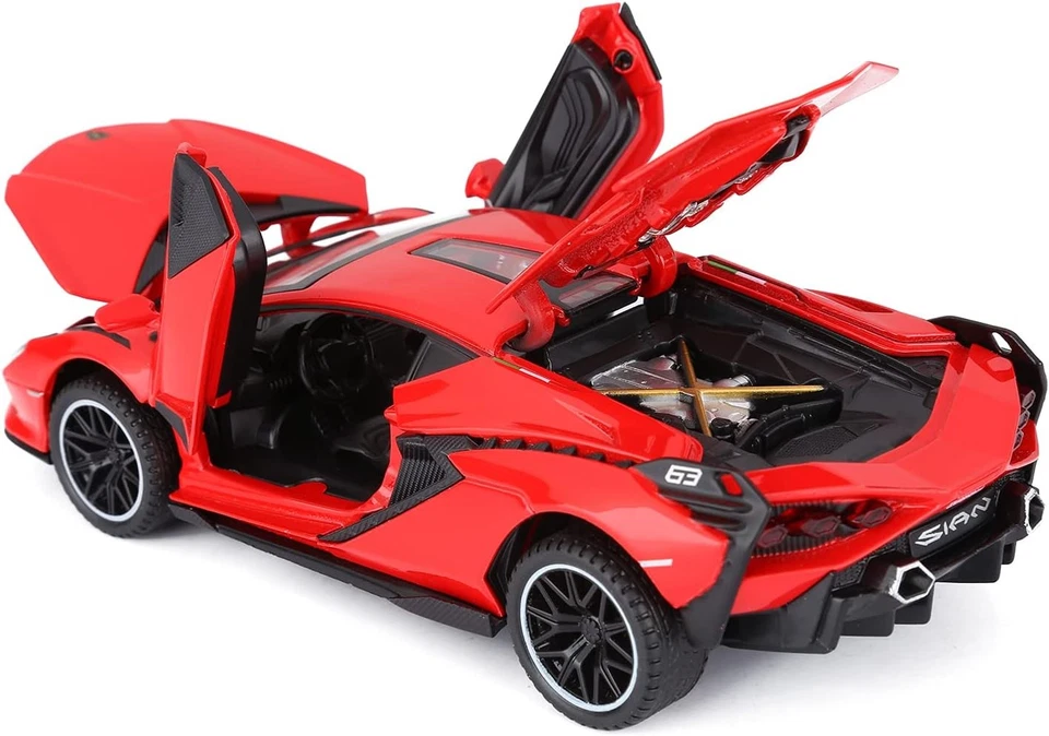  Modelo de coche de juguete de aleación 1:32 Lamborghini Sian FKP3 con puertas de apertura de sonido y luz Foto 3 de 4