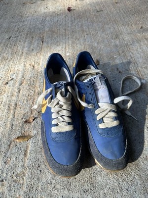 80's Vintage Nike Waffle Trainers Size 7.5 Blue White
