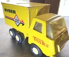 Vintage Tonka Mini Ryder Pressed Steel Delivery Box Truck Van Dump Bed 5” Long.