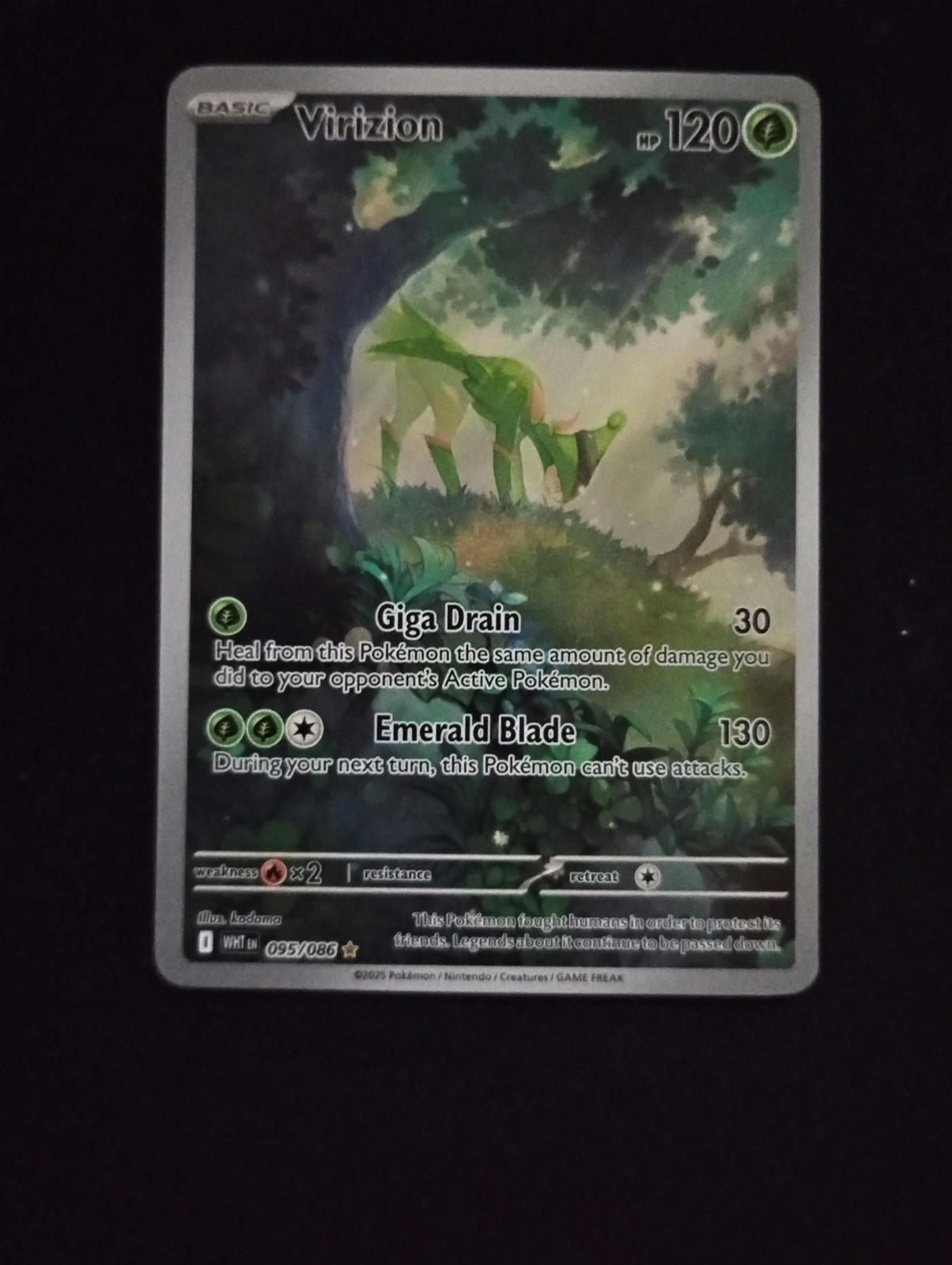 Pokemon 2025 White Flare Virizion #095/086 Illustration Rare NM