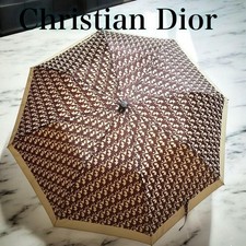 christian dior Folding umbrella Retro Trotter Pattern Brown authentic Women