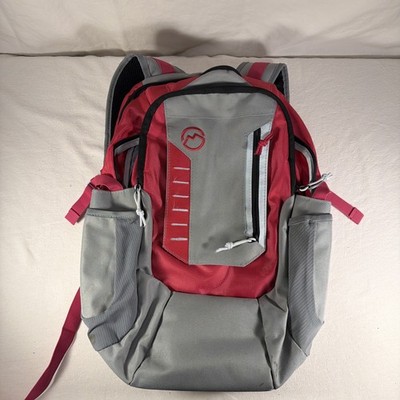 Magellan Outdoors Multi-Compartment Travel Backpack Hiking Zip Closure Pink/Grey