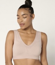 Breezies Seamless Jacquard Back Smoothing Wirefree Bra Size XL Mink