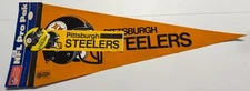 Vintage NFL Pro Pak Pittsburgh Steelers pennant, pin, and bumper sticker RARE
