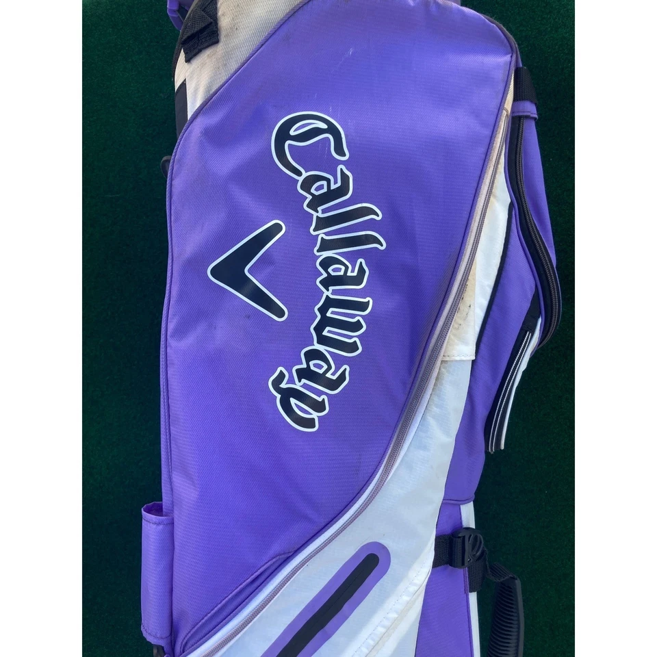 Bolsa de pie de golf Callaway púrpura blanca calle 14 transporte ligero Foto 3 de 4